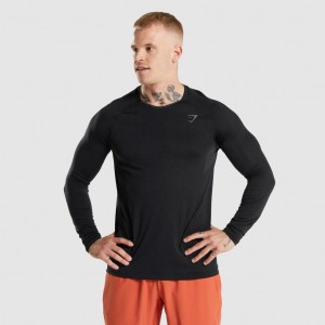 Camiseta Gymshark Apex Long Sleeve Negras | 09TGFIKWA