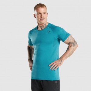 Camiseta Gymshark Apex Perform Azules | 68UNLJYWR