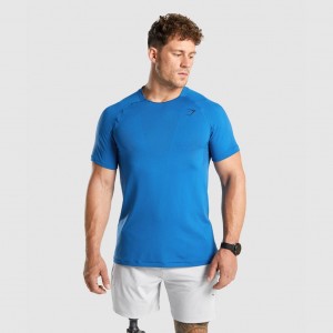 Camiseta Gymshark Apex Seamless Azules | 97NVMPYBQ