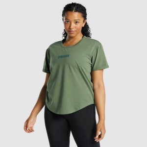 Camiseta Gymshark Apollo Estampadas Verde | 95CJYPLQT