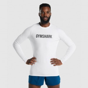 Camiseta Gymshark Apollo Long Sleeve Blancas | 25DUOCWAK