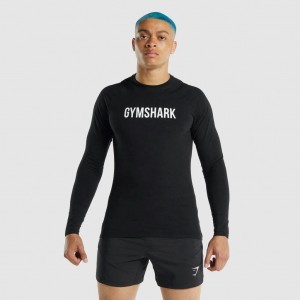 Camiseta Gymshark Apollo Long Sleeve Negras | 14AUWBTIP