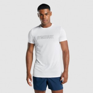 Camiseta Gymshark Arrival Estampadas Blancas | 85YMCZWXH