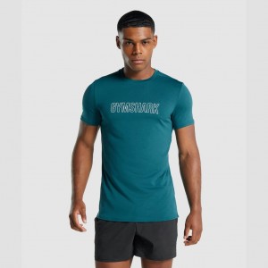 Camiseta Gymshark Arrival Estampadas Teal | 32CJIXFPT