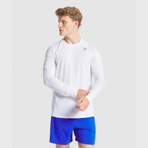 Camiseta Gymshark Arrival Long Sleeve Blancas | 25OTSZVIR