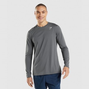 Camiseta Gymshark Arrival Long Sleeve Charcoal | 59FMWIOPC