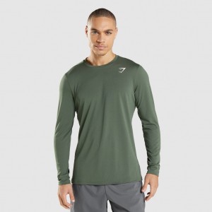 Camiseta Gymshark Arrival Long Sleeve Verde | 65EFYHKWB