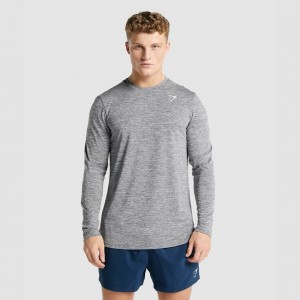 Camiseta Gymshark Arrival Marl Long Sleeve Charcoal Marl | 29QRZEHPT