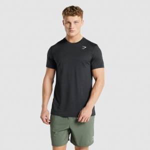 Camiseta Gymshark Arrival Marl Negras | 09PZWAYTC