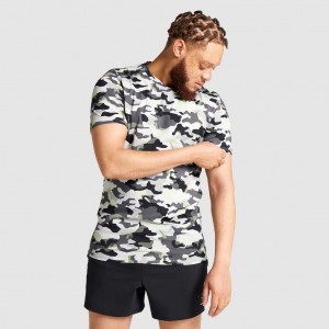 Camiseta Gymshark Arrival Negras Verde Camuflaje | 37EZUJRKH