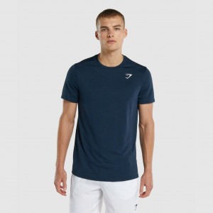 Camiseta Gymshark Arrival Regular Fit Azul Marino | 85FVCWEMA