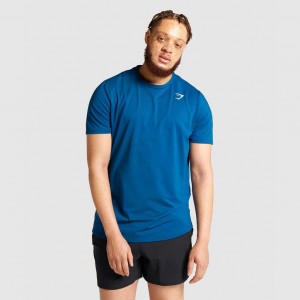 Camiseta Gymshark Arrival Regular Fit Azules | 34BWTNVRS