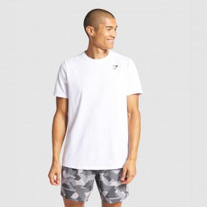 Camiseta Gymshark Arrival Regular Fit Blancas | 84RYPFBSQ