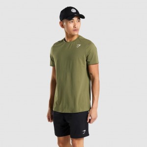 Camiseta Gymshark Arrival Regular Fit Verde Oscuro | 14JILQXWC