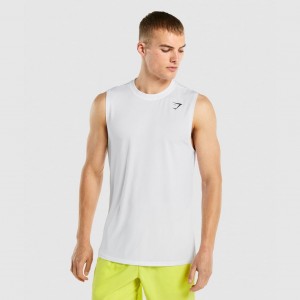 Camiseta Gymshark Arrival Sin Manga Blancas | 41WTQCZGR