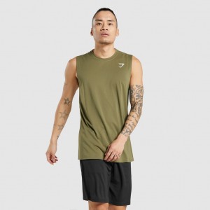 Camiseta Gymshark Arrival Sin Manga Tee Verde Oscuro | 05WLTBUZY
