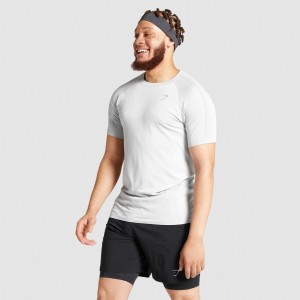 Camiseta Gymshark Aspect Ligeros Seamless Gris Claro | 89ZKBSVEJ