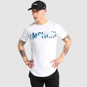 Camiseta Gymshark Bold Blancas Camuflaje | 09PNXZBOJ