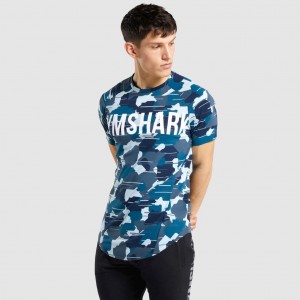 Camiseta Gymshark Bold Camuflaje Blancas | 94XHVSYWN