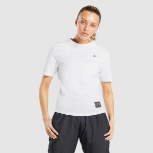 Camiseta Gymshark CTY Blancas | 79PYNSXQH