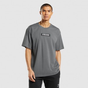 Camiseta Gymshark Central Oversized Charcoal | 60MLVENGB