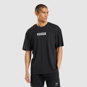 Camiseta Gymshark Central Oversized Negras | 31QNHDLXG