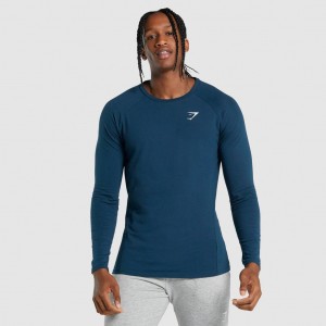 Camiseta Gymshark Critical 2.0 Long Sleeve Azul Marino | 71SVWUGAM