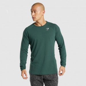 Camiseta Gymshark Critical 2.0 Long Sleeve Verde Oscuro | 20LKOJWDC