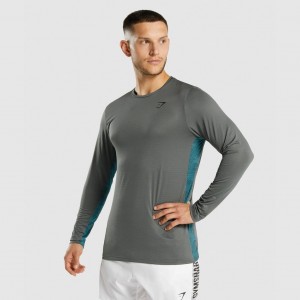 Camiseta Gymshark Deporte Long Sleeve Charcoal | 23FGSHNJT