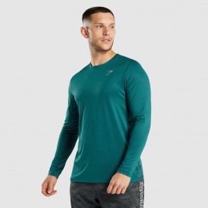 Camiseta Gymshark Deporte Long Sleeve Teal | 54PLQYEIZ