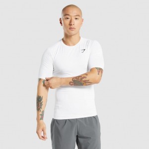 Camiseta Gymshark Element Baselayer Blancas | 65IJHTQMV