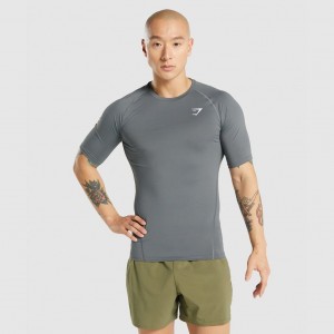 Camiseta Gymshark Element Baselayer Charcoal | 13WQBYULP