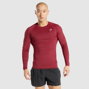 Camiseta Gymshark Element Baselayer Long Sleeve Burdeos | 09UDFOZSJ