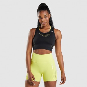 Camiseta Gymshark Energy Seamless Crop Negras | 14IAKUDSJ