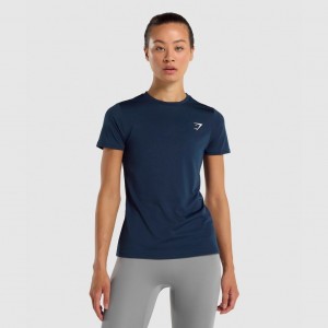 Camiseta Gymshark Entrenamiento Azul Marino | 34MIFJAKU