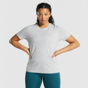 Camiseta Gymshark Entrenamiento Basic Tee Gris Claro | 42UJOAWVT