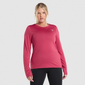 Camiseta Gymshark Entrenamiento Long Sleeve Rosas | 14JFCESTO