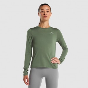 Camiseta Gymshark Entrenamiento Long Sleeve Verde | 52NYCBPQH