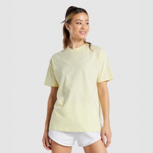 Camiseta Gymshark Entrenamiento Oversized Amarillo Claro | 09AXHIOCP