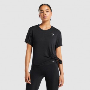 Camiseta Gymshark Essential Negras | 59DYVFXGZ