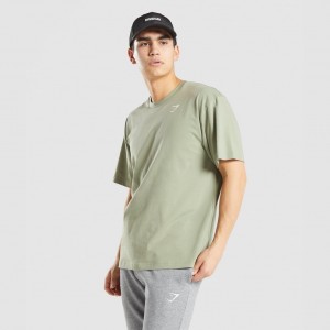 Camiseta Gymshark Essential Oversized Verde Claro | 08BRIDNVL