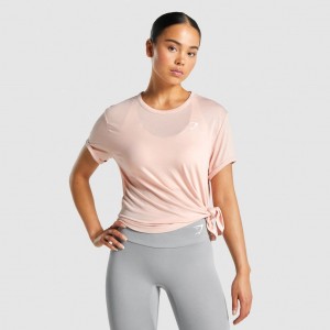Camiseta Gymshark Essential Rosas Claro | 40ZJCKANQ