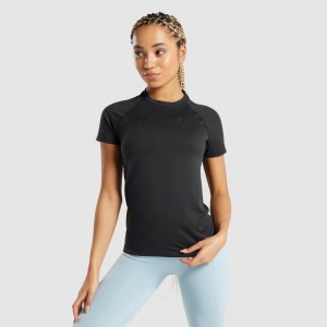 Camiseta Gymshark Fit Seamless Loose Negras | 15XNLEIBF