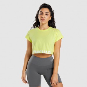 Camiseta Gymshark Fraction Crop Verde | 07EUNKAFL