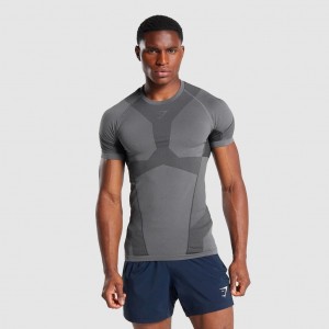 Camiseta Gymshark Free Force Seamless Gris | 74RNQMZCI