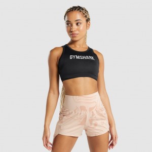 Camiseta Gymshark GS Power Crop Negras | 75LXSYQBE