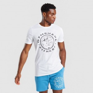 Camiseta Gymshark Legacy Blancas | 48IJGMPBF