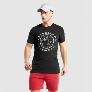 Camiseta Gymshark Legacy Negras Blancas | 15LDXZYPE