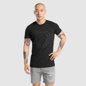 Camiseta Gymshark Legacy Negras Negras | 04UCYMEDX