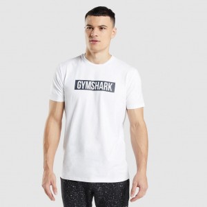 Camiseta Gymshark Micro Print Block Infill Blancas | 03MXJABOP